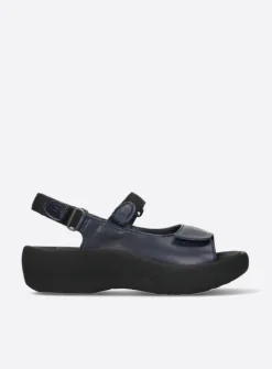 Sandalen<Wolky Jewel - blauw leer blauwleer
