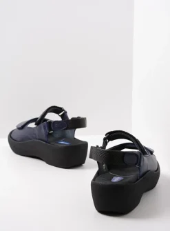 Sandalen<Wolky Jewel - blauw leer blauwleer