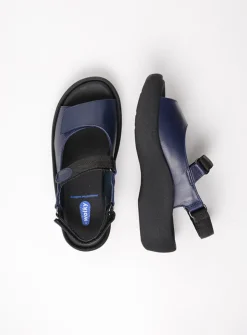 Sandalen<Wolky Jewel - blauw leer blauwleer