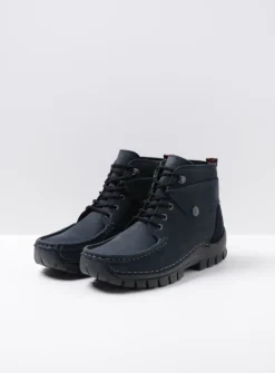 Hoge Veterschoenen|Herfst/Winter<Wolky Jump - blauw nubuck blauwnubuck