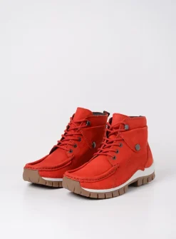 Hoge Veterschoenen|Herfst/Winter<Wolky Jump - rood nubuck roodnubuck