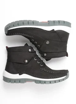 Hoge Veterschoenen|Herfst/Winter<Wolky Jump - zwart grijsgroen nubuck zwartgrijsgroennubuck