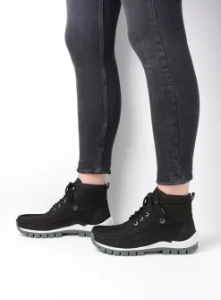 Hoge Veterschoenen|Herfst/Winter<Wolky Jump - zwart grijsgroen nubuck zwartgrijsgroennubuck