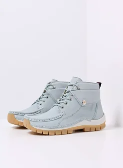 Hoge Veterschoenen<Wolky Jump Summer - lichtblauw leer lichtblauwleer