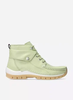 Hoge Veterschoenen<Wolky Jump Summer - lichtgroen leer lichtgroenleer