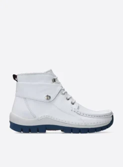 Hoge Veterschoenen<Wolky Jump Summer - wit/blauw leer wit/blauwleer