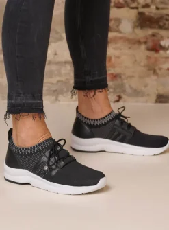 Lage Veterschoenen<Wolky Kalona - zwart 3D knitting zwart3Dknitting