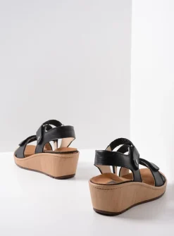 Sandalen<Wolky La Jolla - zwart leer zwartleer