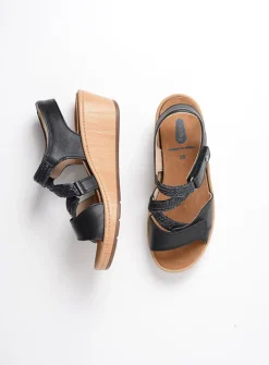 Sandalen<Wolky La Jolla - zwart leer zwartleer