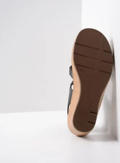 Sandalen<Wolky La Jolla - zwart leer zwartleer