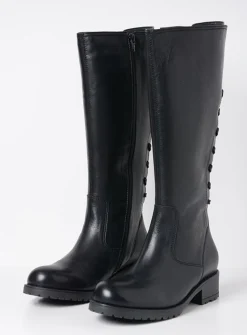 Lange Laarzen|Herfst/Winter<Wolky Lascana F2F - zwart leer zwartleer