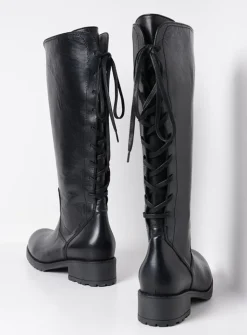 Lange Laarzen|Herfst/Winter<Wolky Lascana F2F - zwart leer zwartleer