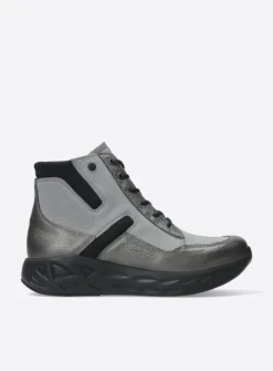 Hoge Veterschoenen|Wandelschoenen<Wolky Leap - antraciet combi leer antracietcombileer