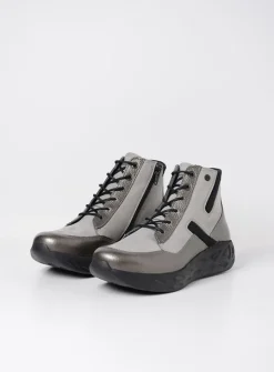 Hoge Veterschoenen|Wandelschoenen<Wolky Leap - antraciet combi leer antracietcombileer