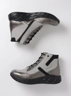 Hoge Veterschoenen|Wandelschoenen<Wolky Leap - antraciet combi leer antracietcombileer