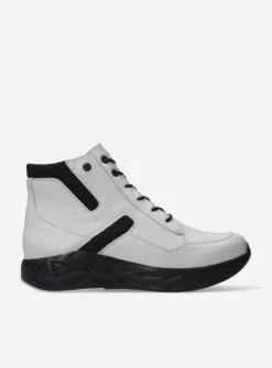 Hoge Veterschoenen|Wandelschoenen<Wolky Leap - wit combi leer witcombileer