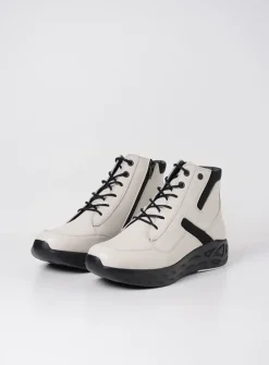 Hoge Veterschoenen|Wandelschoenen<Wolky Leap - wit combi leer witcombileer