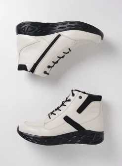 Hoge Veterschoenen|Wandelschoenen<Wolky Leap - wit combi leer witcombileer