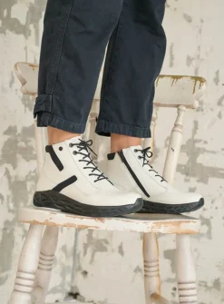 Hoge Veterschoenen|Wandelschoenen<Wolky Leap - wit combi leer witcombileer