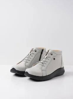 Hoge Veterschoenen|Wandelschoenen<Wolky Lima - wol wit leer wolwitleer