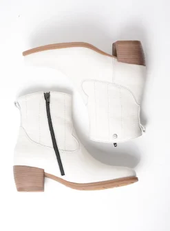 Cowboylaarzen|Enkellaarsjes<Wolky Lubbock - creme wit leer cremewitleer