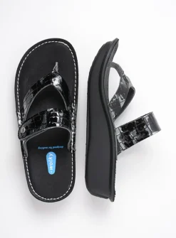 Slippers<Wolky Martinique - antraciet crocolook lakleer antracietcrocolooklakleer