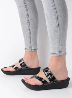 Slippers<Wolky Martinique - antraciet crocolook lakleer antracietcrocolooklakleer