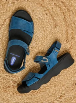 Sandalen<Wolky Medusa - blauw effectleer blauweffectleer