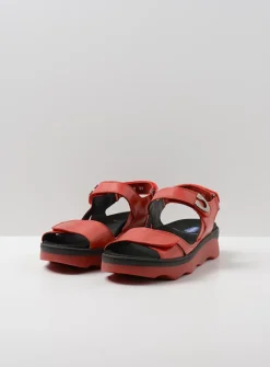 Sandalen<Wolky Medusa - rood leer roodleer