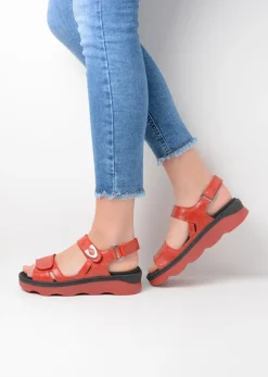 Sandalen<Wolky Medusa - rood leer roodleer