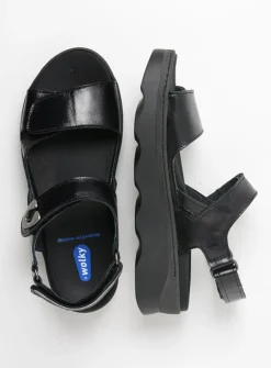 Sandalen<Wolky Medusa - zwart leer zwartleer