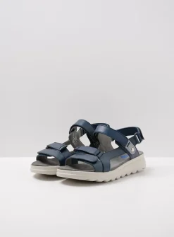 Sandalen<Wolky Mile - blauw leer blauwleer