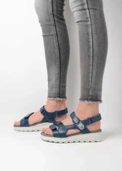 Sandalen<Wolky Mile - blauw leer blauwleer