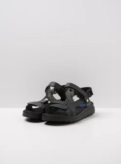 Sandalen<Wolky Mile - zwart leer zwartleer