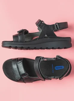 Sandalen<Wolky Mile - zwart leer zwartleer