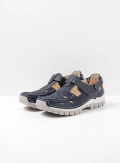 Bandschoenen<Wolky Move - blauw zomer leer blauwzomerleer