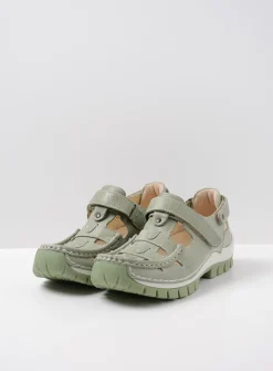 Bandschoenen<Wolky Move - lichtgroen leer lichtgroenleer