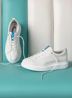 Lage Veterschoenen|Sneakers<Wolky Move it - wit leer witleer