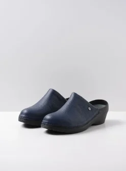 Klompen|Herfst/Winter<Wolky Multi Clog - blauw leer blauwleer