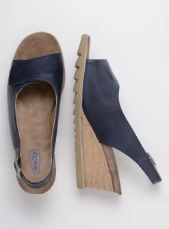 Sandalen<Wolky Murcia - blauw leer blauwleer