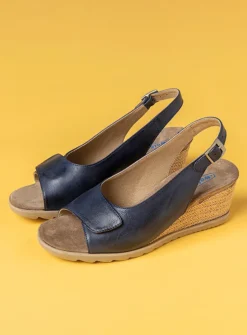 Sandalen<Wolky Murcia - blauw leer blauwleer