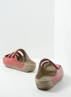 Slippers<Wolky Nomad - rood geolied leer roodgeoliedleer