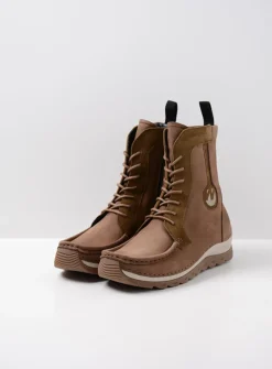 Hoge Veterschoenen|Veterlaarzen<Wolky Ocean - donker taupe nubuck donkertaupenubuck
