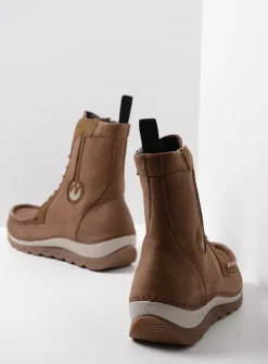 Hoge Veterschoenen|Veterlaarzen<Wolky Ocean - donker taupe nubuck donkertaupenubuck