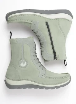 Hoge Veterschoenen|Veterlaarzen<Wolky Ocean - grijsgroen nubuck grijsgroennubuck