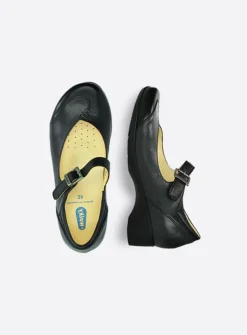 Bandschoenen<Wolky Opal - zwart leer zwartleer