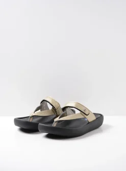 Slippers<Wolky Peace - goud leer goudleer