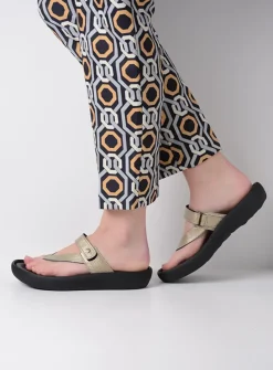 Slippers<Wolky Peace - goud leer goudleer