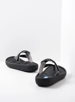 Slippers<Wolky Peace - zwart leer zwartleer
