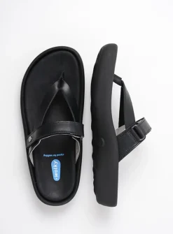 Slippers<Wolky Peace - zwart leer zwartleer